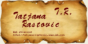 Tatjana Rastović vizit kartica